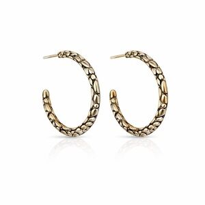 ⚜️ Reptile Textured Gold Hoop Earrings